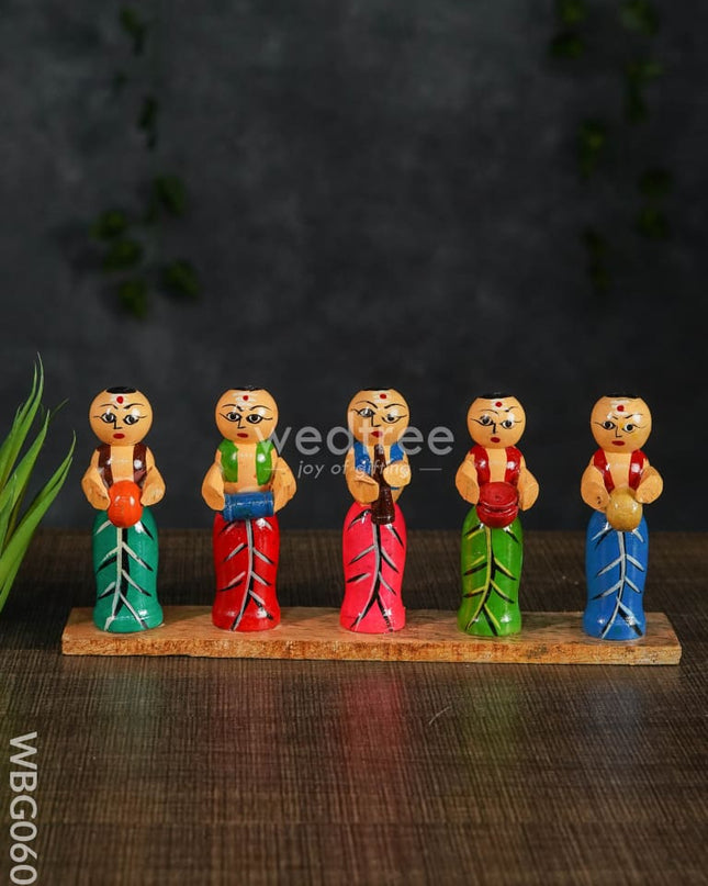 Channapatna Toys - Pandit Band (Set Of 5) Wbg0607 Kids Return Gifts
