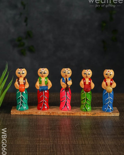 Channapatna Toys - Pandit Band (Set Of 5) Wbg0607 Kids Return Gifts