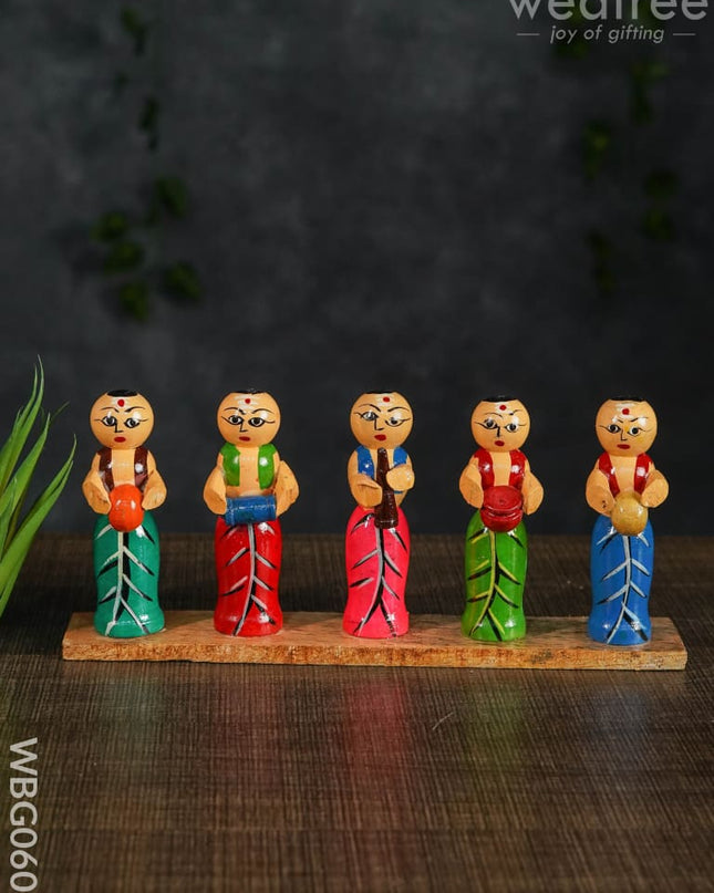 Channapatna Toys - Pandit Band (Set Of 5) Wbg0607 Kids Return Gifts
