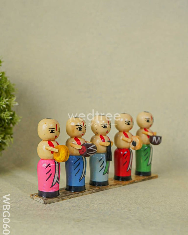 Channapatna Toys - Pandit Band (Set Of 5) Wbg0607 Kids Return Gifts