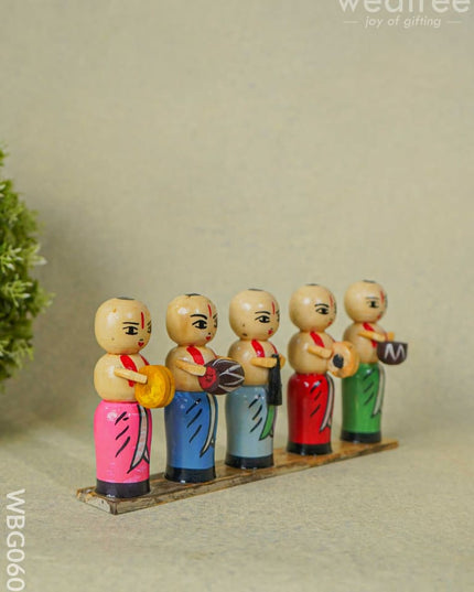 Channapatna Toys - Pandit Band (Set Of 5) Wbg0607 Kids Return Gifts