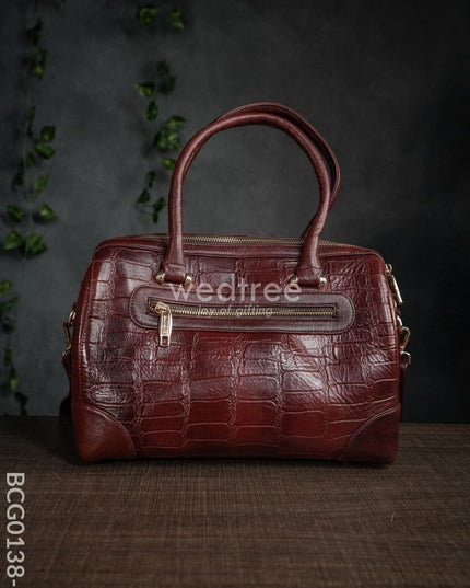 Classic Women’s Leather Bag - Maroon Bcg0138-3 Branding