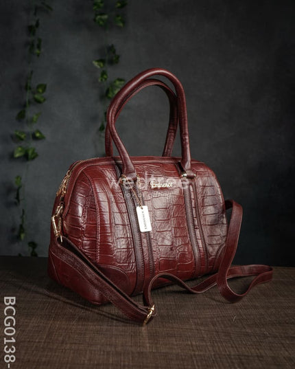 Classic Women’s Leather Bag - Maroon Bcg0138-3 Branding