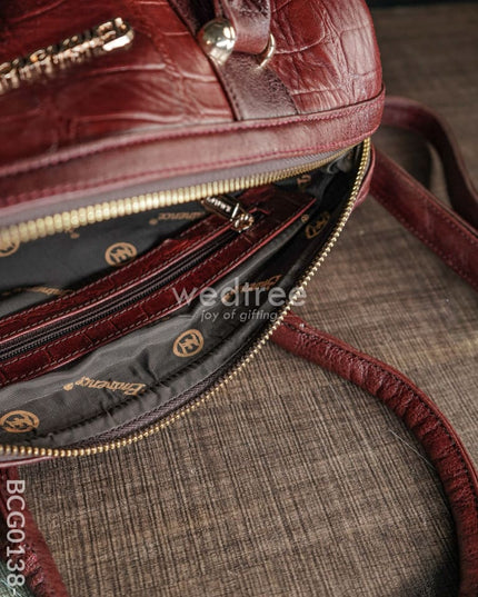 Classic Women’s Leather Bag - Maroon Bcg0138-3 Branding