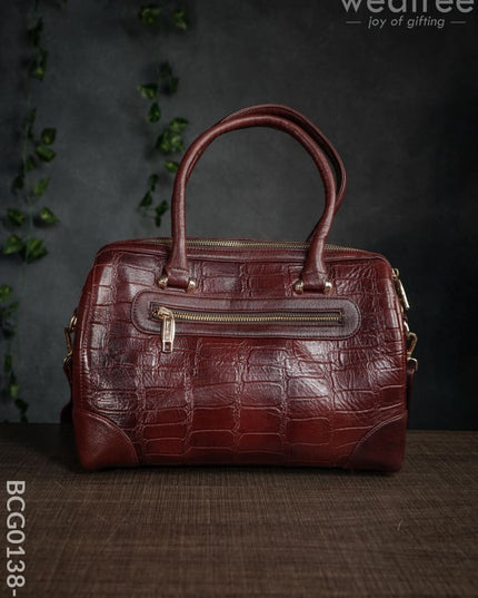 Classic Women’s Leather Bag - Maroon Bcg0138-3 Branding