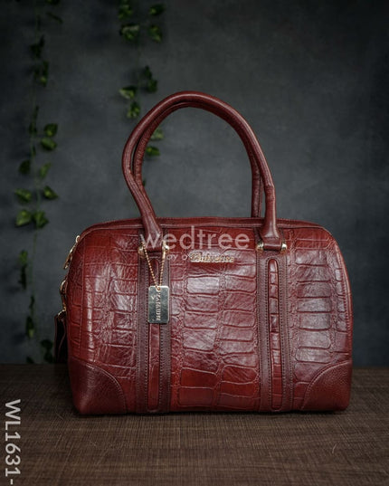 Classic Womens Leather Bag - Wl1631 Maroon Handbags