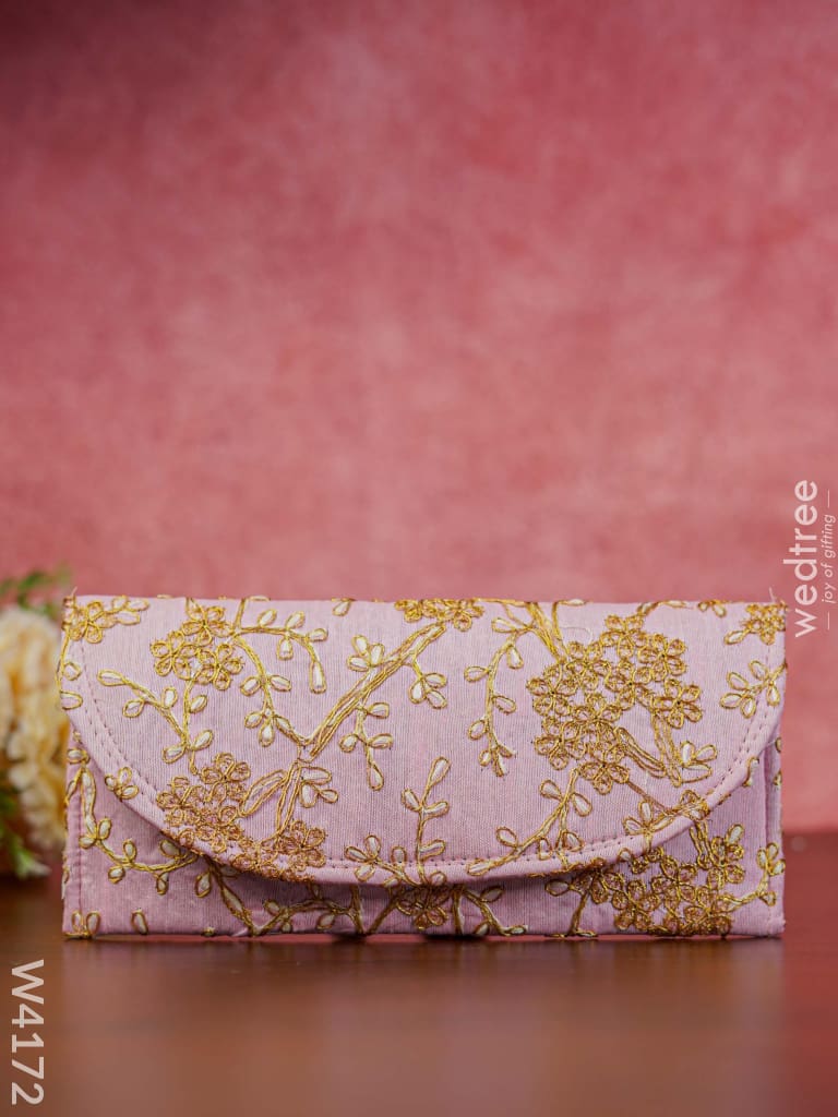 Clutch Purse With Embroidery - W4172 Clutches & Purses