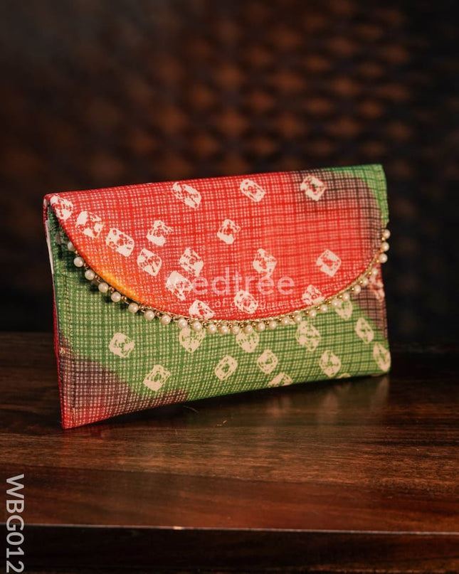 Clutch Purse With Multicolour And Multidesign Distress Print - Wbg0129 Clutches & Purses