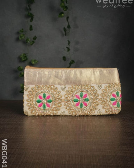 Colourful Floral Embroidery Purse With Zipper - Wbg0419 Clutches & Purses