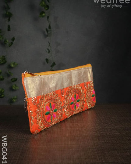Colourful Floral Embroidery Purse With Zipper - Wbg0419 Clutches & Purses