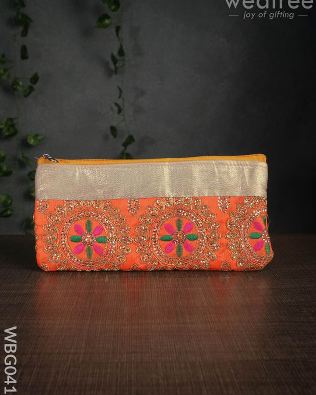 Colourful Floral Embroidery Purse With Zipper - Wbg0419 Clutches & Purses