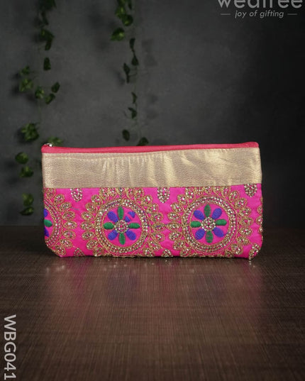 Colourful Floral Embroidery Purse With Zipper - Wbg0419 Clutches & Purses