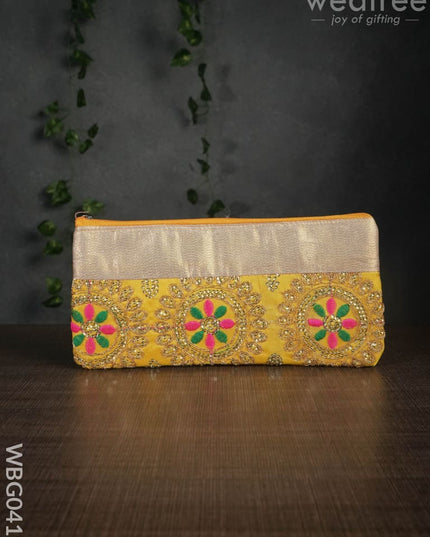 Colourful Floral Embroidery Purse With Zipper - Wbg0419 Clutches & Purses