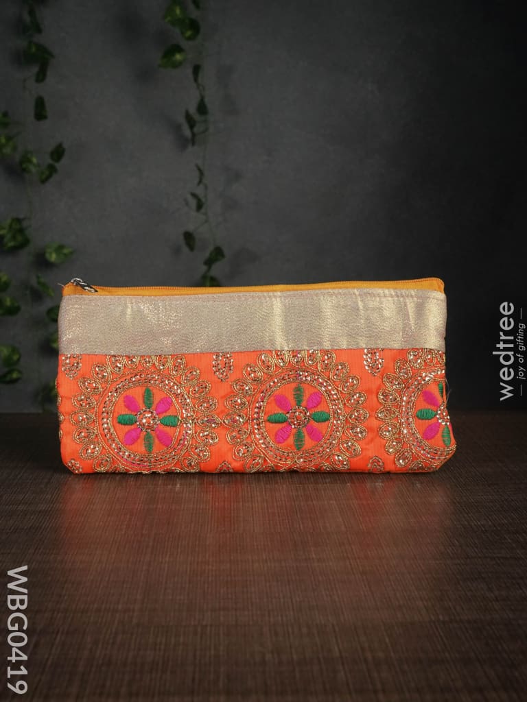 Colourful Floral Embroidery Purse With Zipper - Wbg0419 Clutches & Purses