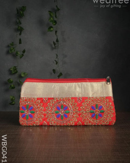 Colourful Floral Embroidery Purse With Zipper - Wbg0419 Clutches & Purses
