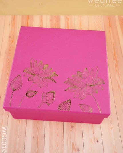 Combo: Hamper Box with Metal Urli Diya and Pichwai Fridge Magnet - WGC0106 - Return Gift Combos