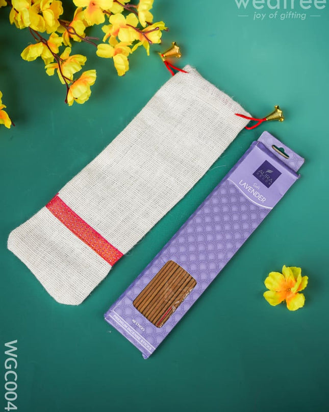 Combo - Jute Agarbatti Pouch And Stick Wgc0042 Return Gift Combos