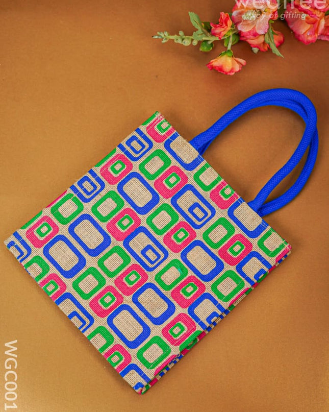 Combo - Kanjivaram Box With 2 Cup Kumkum Holder In Jute Bag Wgc0012 Return Gift Combos
