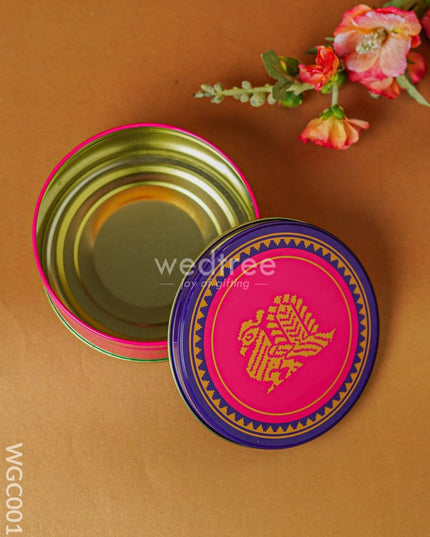 Combo - Kanjivaram Box With 2 Cup Kumkum Holder In Jute Bag Wgc0012 Return Gift Combos