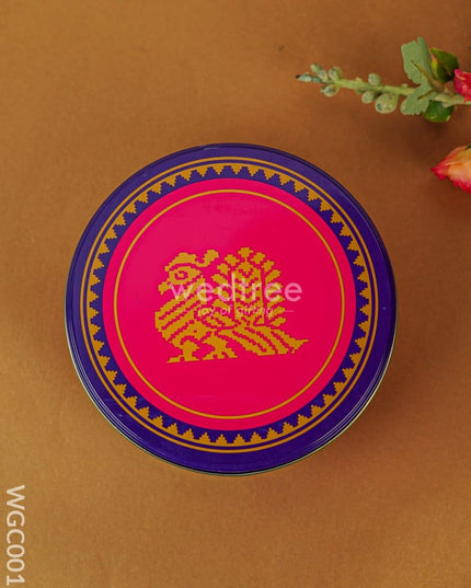 Combo - Kanjivaram Box With 2 Cup Kumkum Holder In Jute Bag Wgc0012 Return Gift Combos