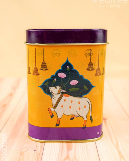 Combo: Pichwai Tin Haldi Kumkum with Pichwai String Bag - WGC0104 - Return Gift Combos