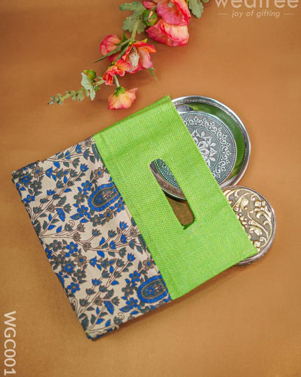 Combo - Poori Box With Plate In Jute Bag Wgc0013 Return Gift Combos
