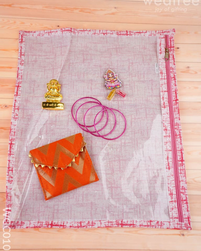 Combo: Saree Cover Lakshmi Idol with Designer Haldi Kumkum Purse - WGC0103 - Return Gift Combos