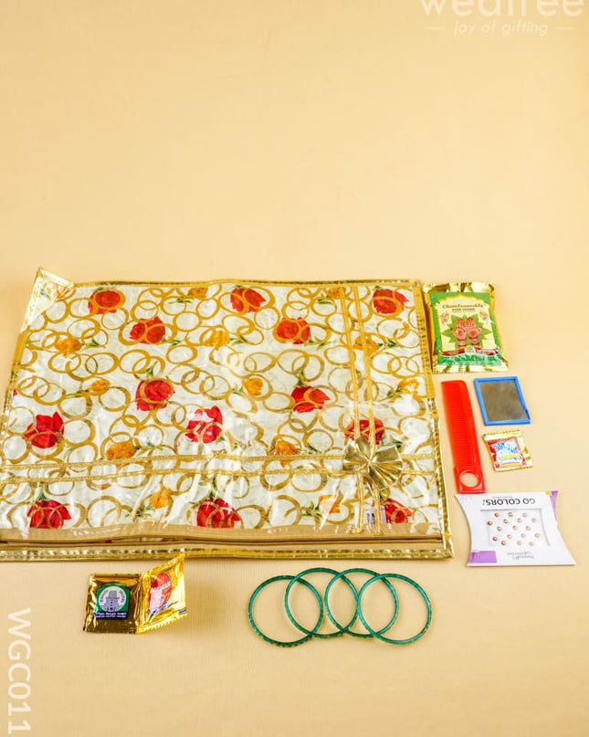 Combo: Saree Cover with Manjal Kumkum Set - WGC0111 - Return Gift Combos