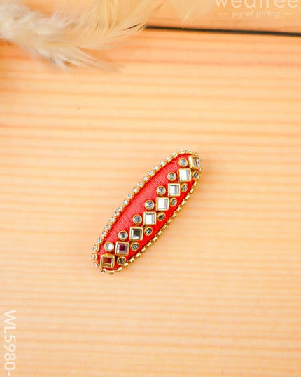 Combo - Silk Thread Bangles Saree Pin & Earrings - 2.6 inch - WL5980-1 - Bangles & Bracelets