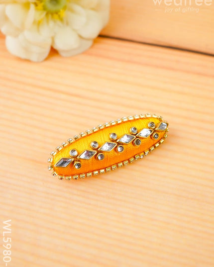 Combo - Silk Thread Bangles Saree Pin & Earrings - 2.8 inch - WL5980-2 - Bangles & Bracelets