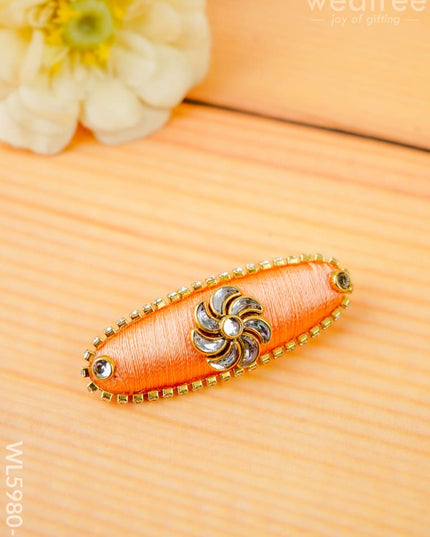 Combo - Silk Thread Bangles Saree Pin & Earrings - 2.8 inch - WL5980-2 - Bangles & Bracelets