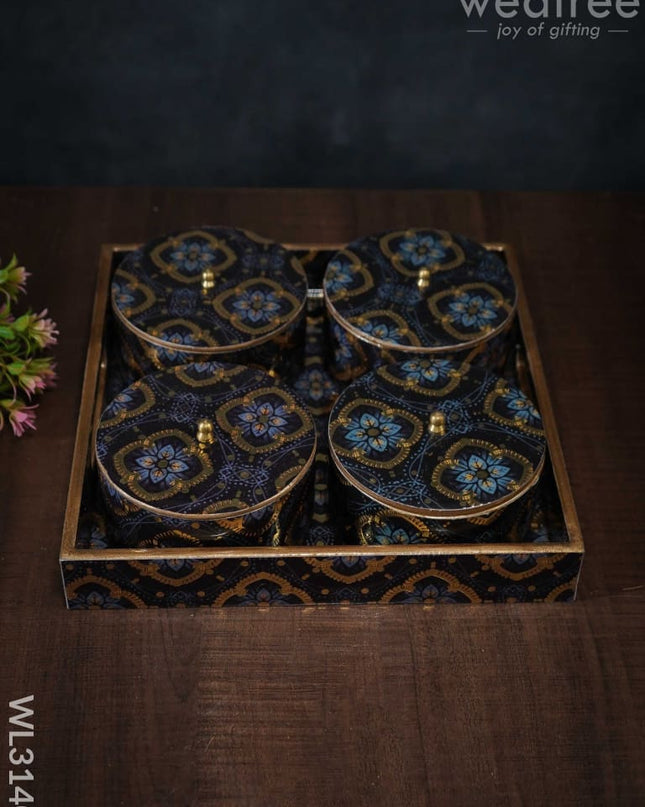 Digital Printed Containers With Tray Set - Wl3140 Dining Essentials