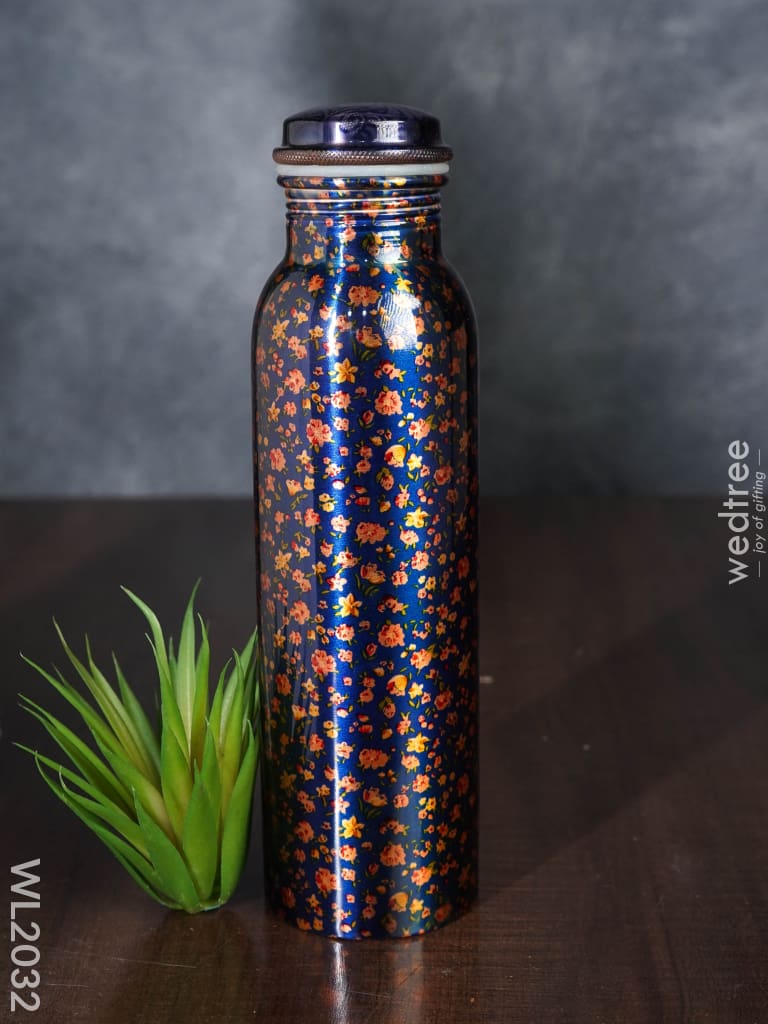 Copper Bottle With Prints - Wl2032 Utility