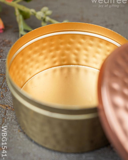 Copper Dry Fruit Box With Floral Lid - Wbg1541 Rg