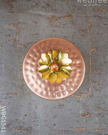 Copper Dry Fruit Box With Floral Lid - Wbg1541 Rg