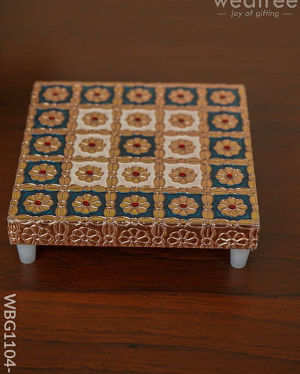 Meenakari Copper Finished Manai - Wbg1104 5X5 Inch Pooja Utilities