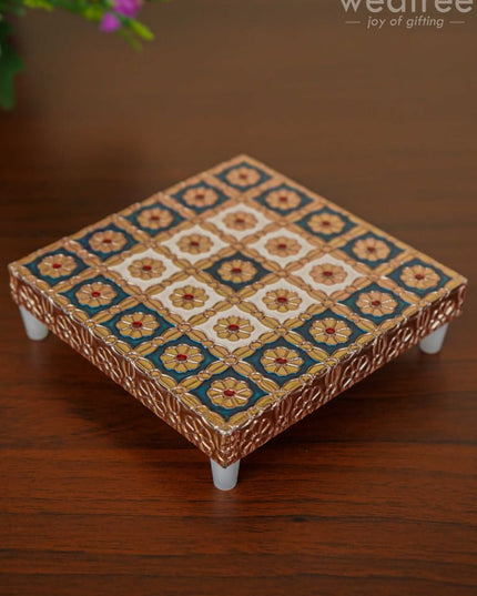 Meenakari Copper Finished Manai - Wbg1104 Pooja Utilities