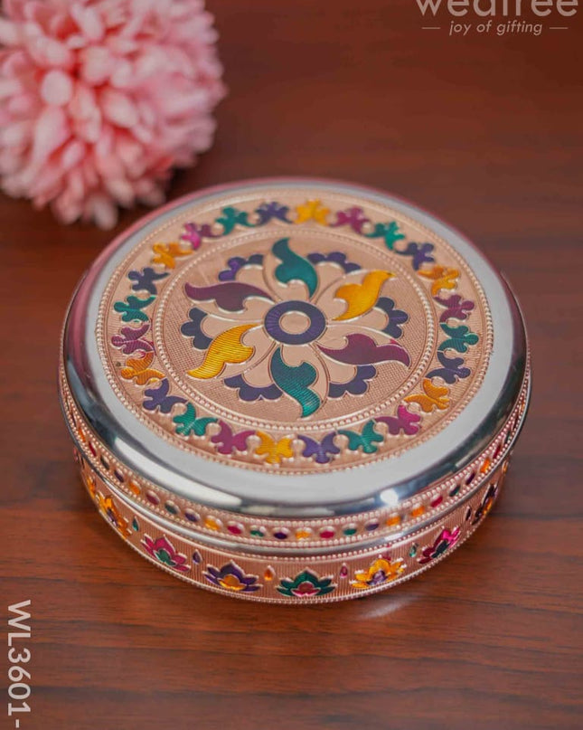 Copper Finished Meenakari Poori Box - Wl3601 Utensils