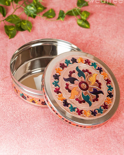 Copper Finished Meenakari Poori Box - WL3601 Utensils RG