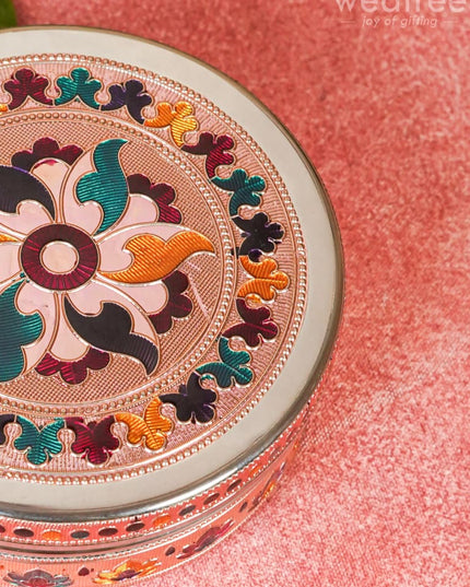 Copper Finished Meenakari Poori Box - WL3601 Utensils RG