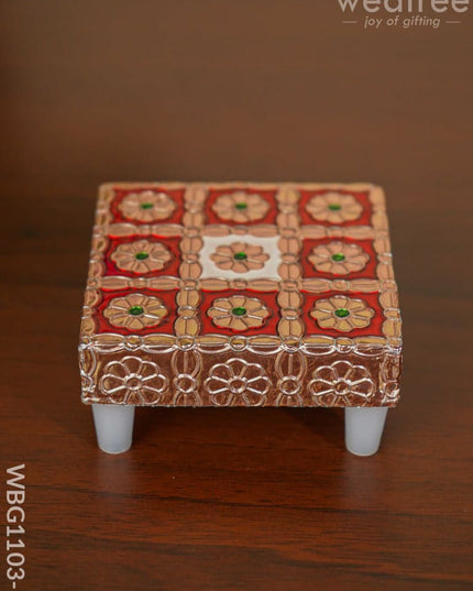 Meenakari Copper Finished Manai - Wbg1103 3X3 Inch Pooja Utilities
