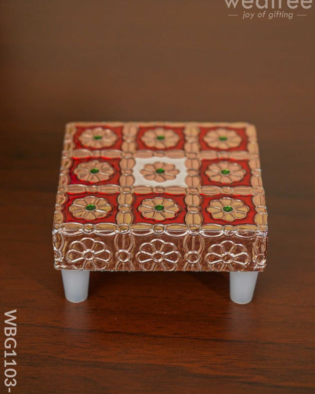 Meenakari Copper Finished Manai - Wbg1103 3X3 Inch Pooja Utilities