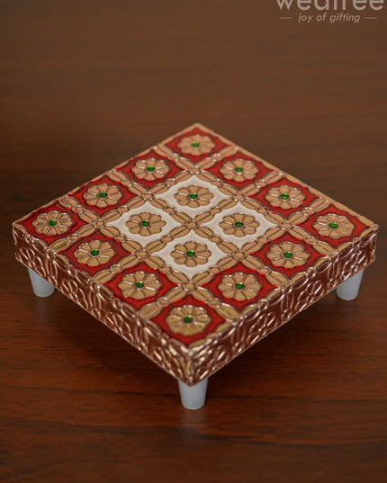 Meenakari Copper Finished Manai - Wbg1103 Pooja Utilities