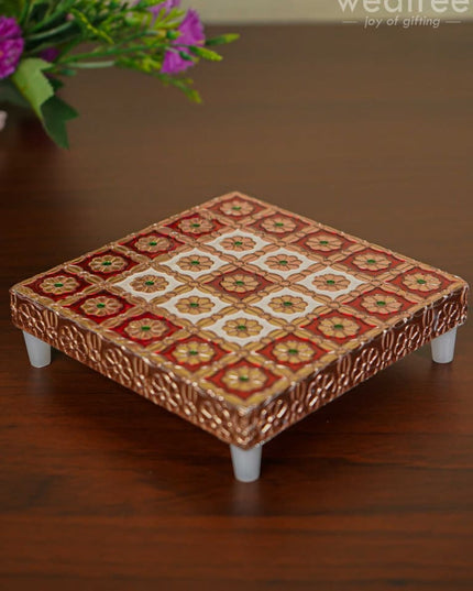 Meenakari Copper Finished Manai - Wbg1103 Pooja Utilities