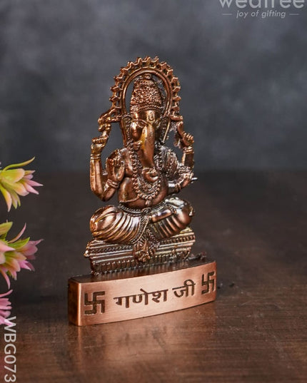 Copper Ganesha Murthi - Wbg0737 Divine Figurines