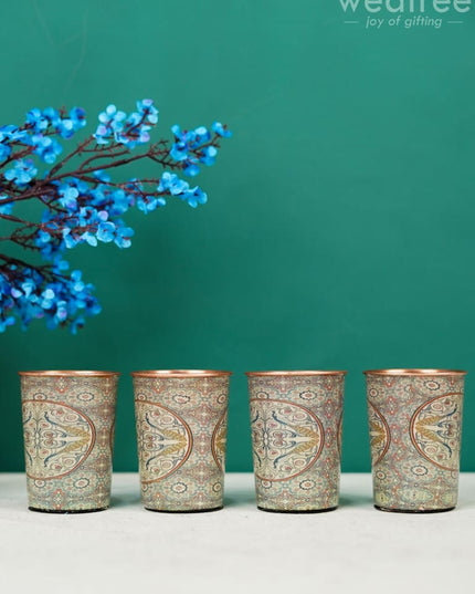 Copper Glass Set Of 4 - Wl4393 Dining Essentials