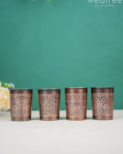 Copper Glass Set Of 4 - Wl4393 Dining Essentials