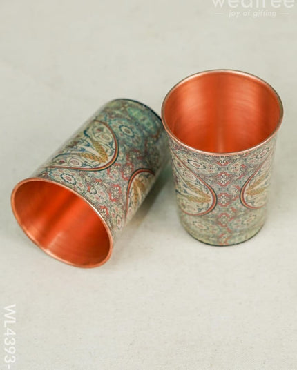 Copper Glass Set Of 4 - Wl4393 Green Dining Essentials