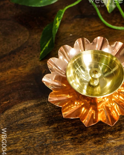 Copper Plated Brass Diya - Wbg0046 Diyas