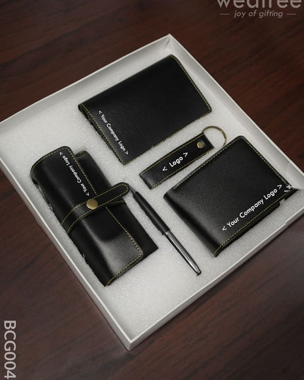 Corporate Gift - Bi Fold Lather Wallet Combo -Black Bcg0045 Office Utility